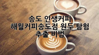 송도 인생커피☕ 해월커피송도점 원두 탐험 & 추출 비법